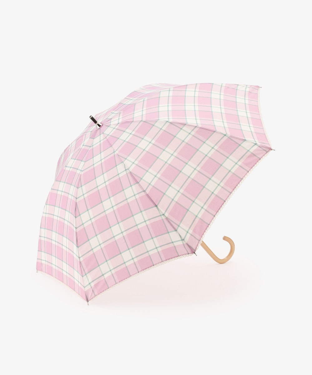 日傘（折りたたみ・長傘・晴雨兼用） チェックピコレース晴雨兼用長傘 日傘