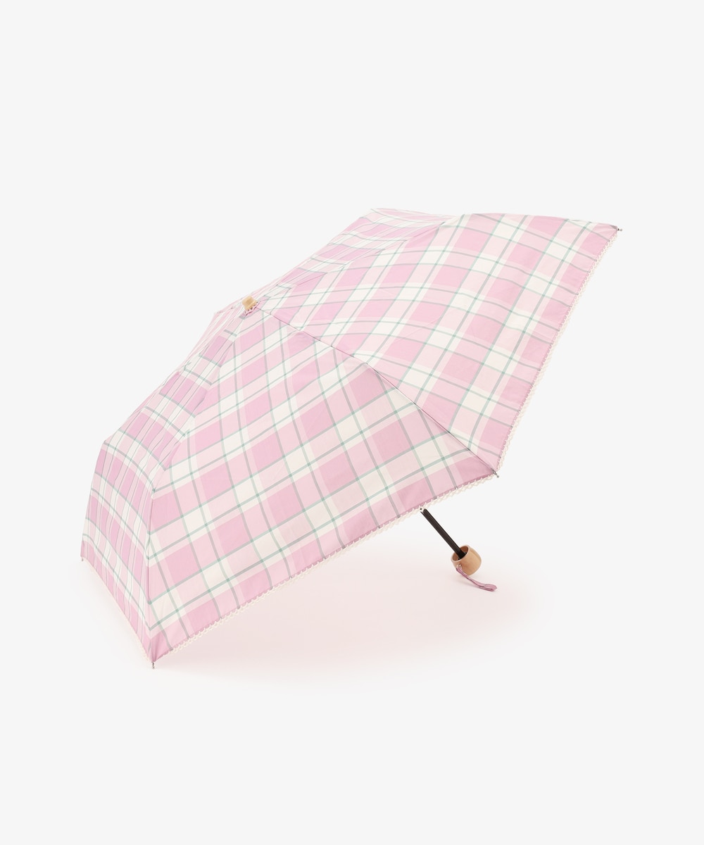日傘（折りたたみ・長傘・晴雨兼用） チェックピコレース晴雨兼用折りたたみ傘 日傘