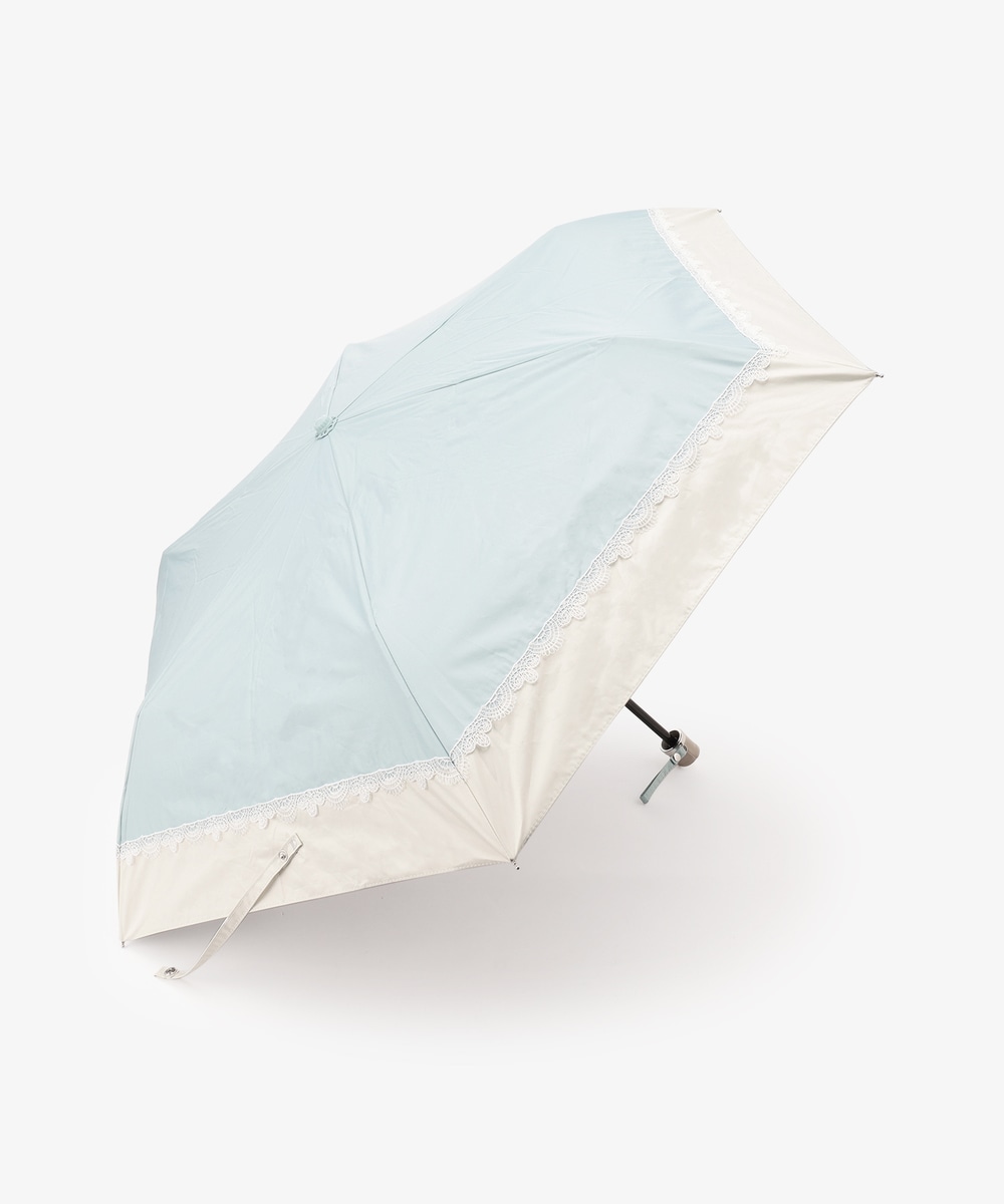 日傘（折りたたみ・長傘・晴雨兼用） バイカラーレース晴雨兼用折りたたみ傘 日傘
