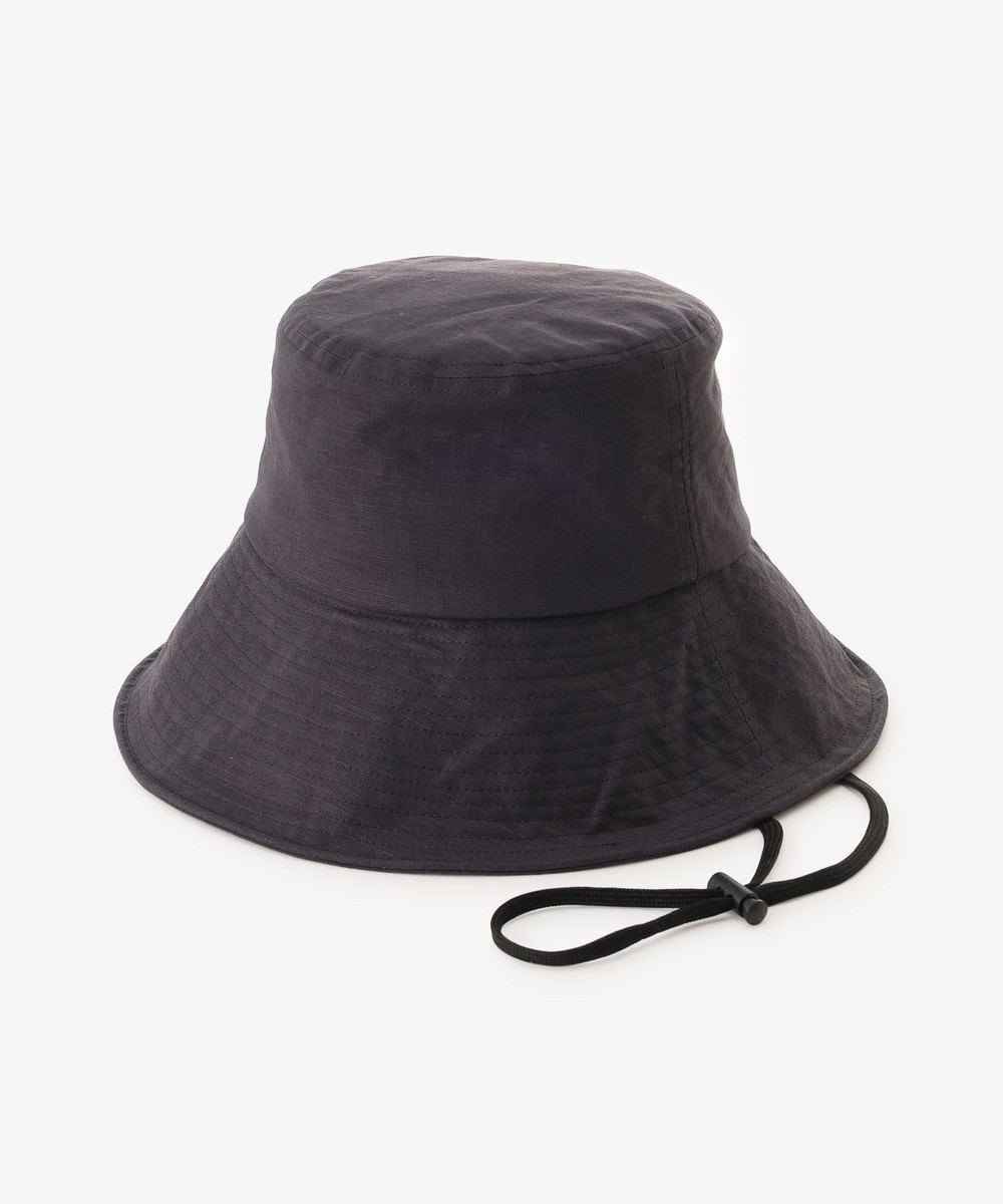 帽子 リネン混UVバケットハット