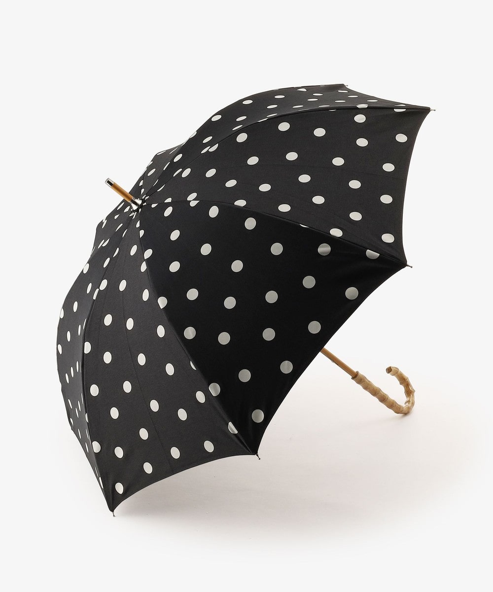 日傘（折りたたみ・長傘・晴雨兼用） ドットバンブーハンドル晴雨兼用長傘 日傘