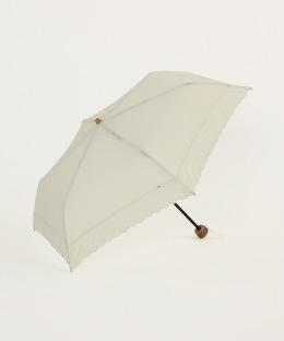 スカラップドット刺繍晴雨兼用折りたたみ傘 日傘