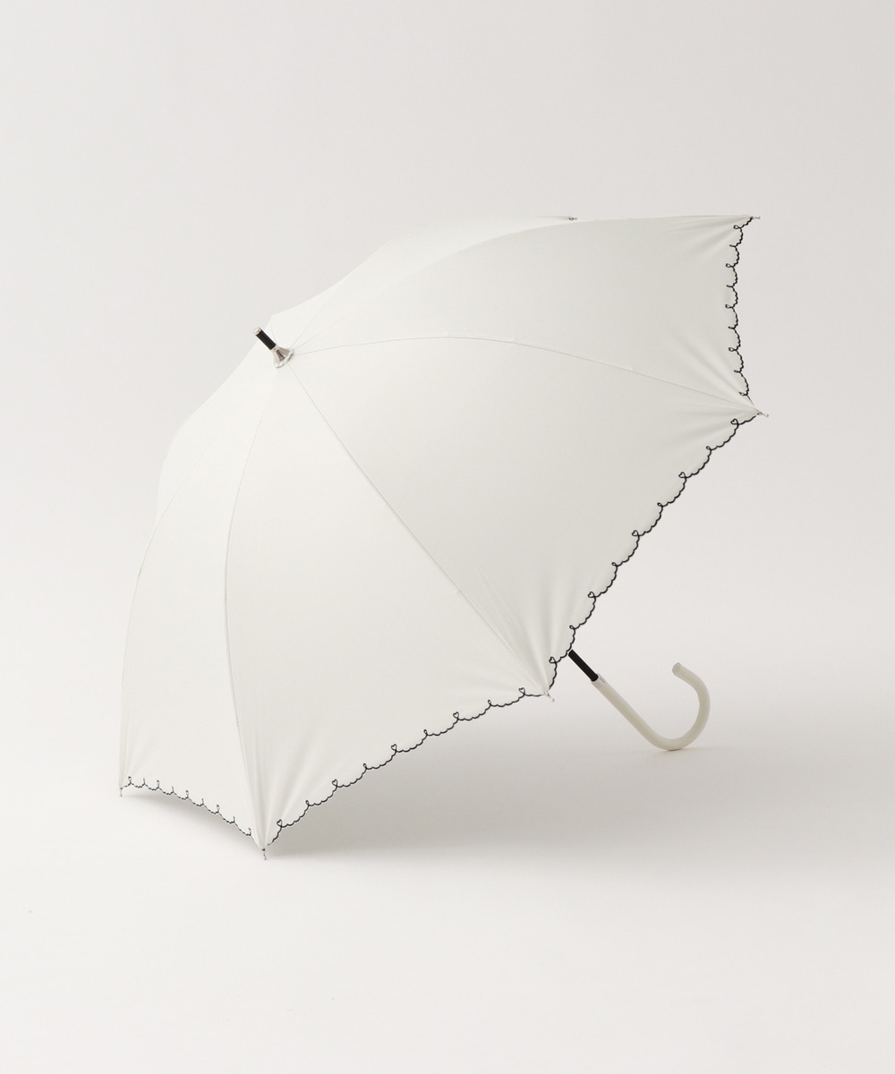 日傘 スカラップハート刺繍晴雨兼用長傘 日傘