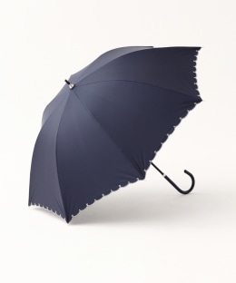 スカラップハート刺繍晴雨兼用長傘 日傘