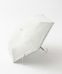 スカラップハート刺繍晴雨兼用折りたたみ傘 日傘