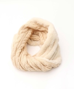 フェイクファーケーブルニットスヌード ファッション雑貨 アフタヌーンティー リビング公式通販サイト