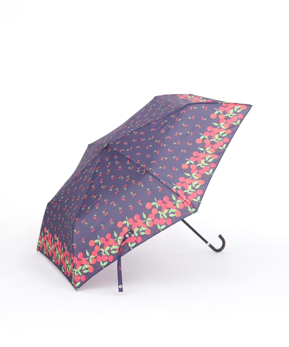 折りたたみ傘・折りたたみ日傘 チェリー柄晴雨兼用折りたたみ傘 雨傘