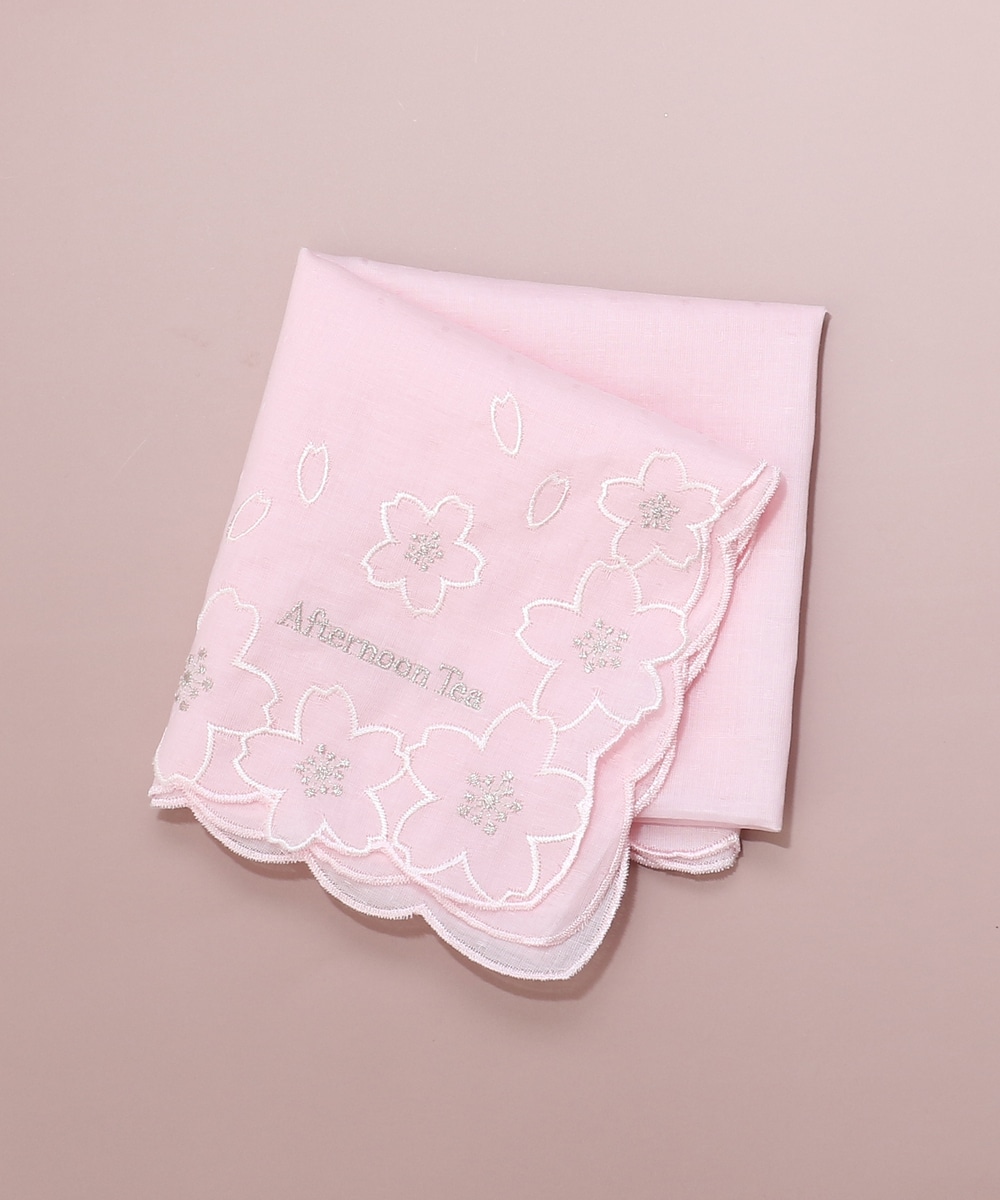 桜刺繍ハンカチ タオル アフタヌーンティー公式通販サイト