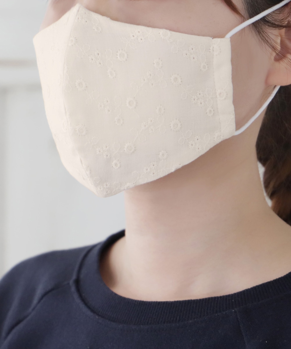 マスク・衛生用品 フラワー柄抗菌防臭コットンマスク/女性向けMサイズ