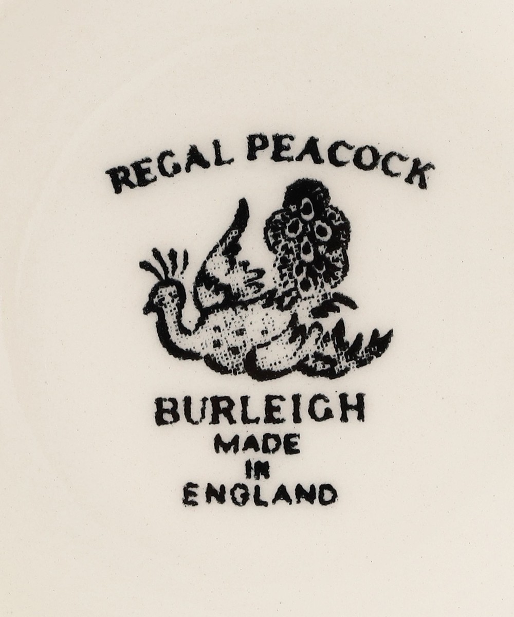 ティーポットトレイ ブラックリーガルピーコック/Burleigh
