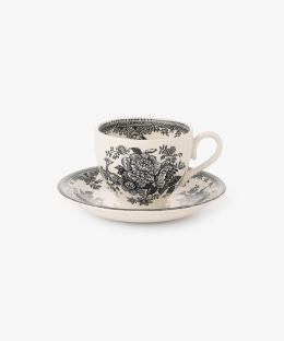 カップ＆ソーサー 220ml ブラックアジアティックフェザンツ/Burleigh