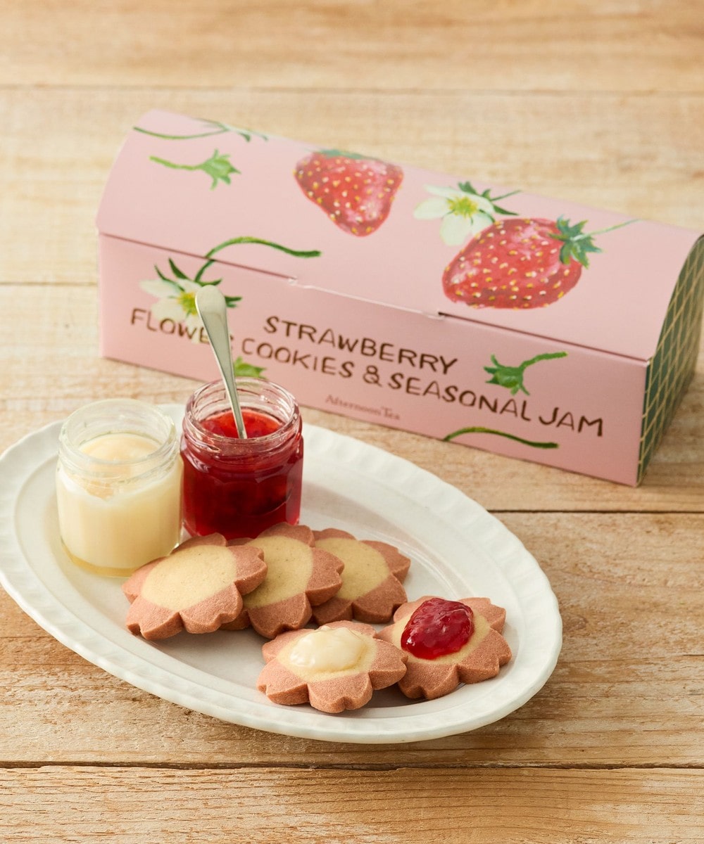 お菓子・食品 ストロベリーフラワークッキーと2種のジャム 苺とフランボワーズ＆バニラミルク/Lee Izumida/Afternoon Tea TEAROOM