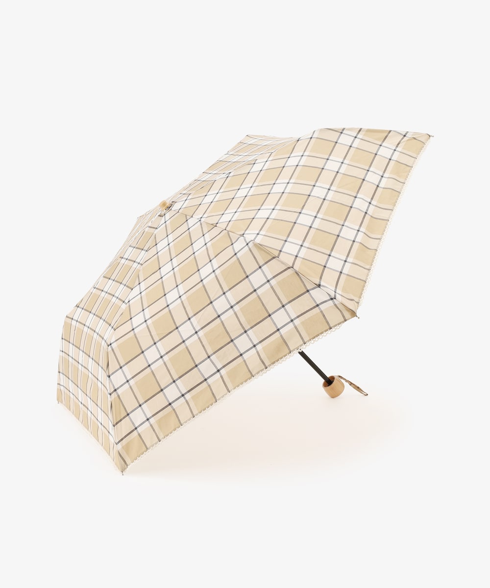 日傘（折りたたみ・長傘・晴雨兼用） チェックピコレース晴雨兼用折りたたみ傘 日傘