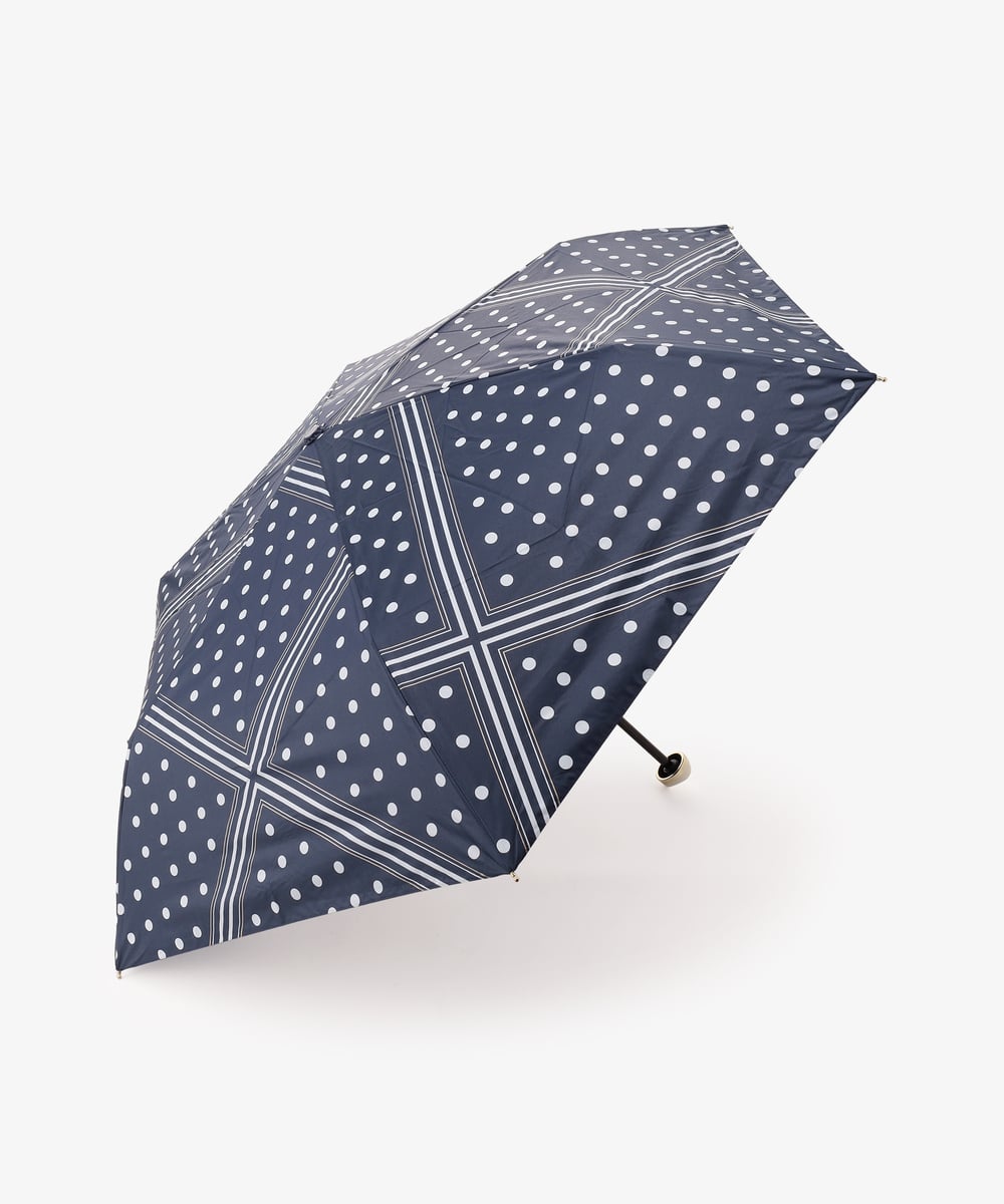 日傘（折りたたみ・長傘・晴雨兼用） ドットスカーフ柄晴雨兼用折りたたみ傘 日傘