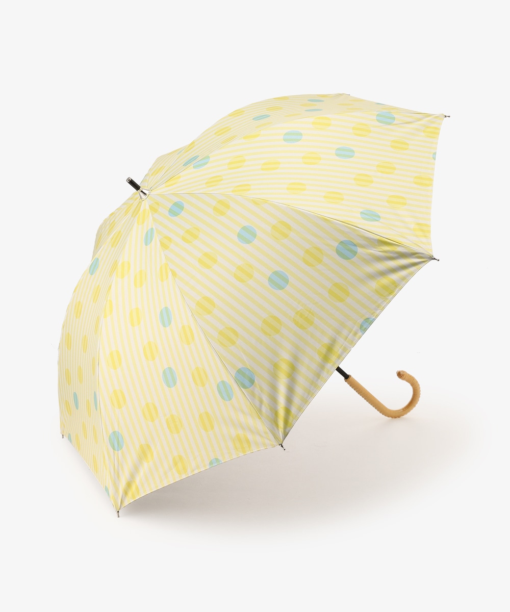 日傘（折りたたみ・長傘・晴雨兼用） ドットストライプ晴雨兼用長傘 日傘