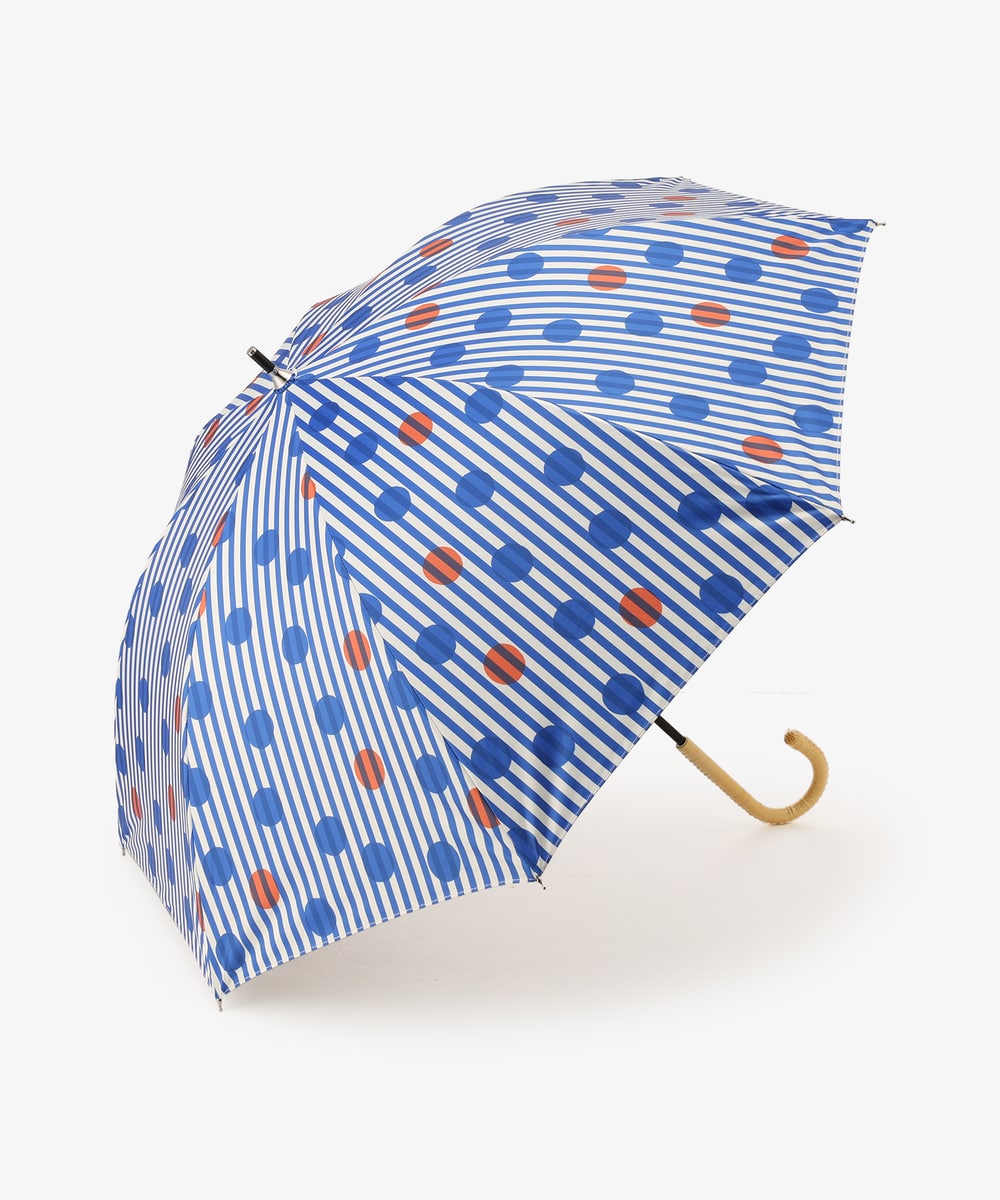 ドットストライプ晴雨兼用長傘 日傘