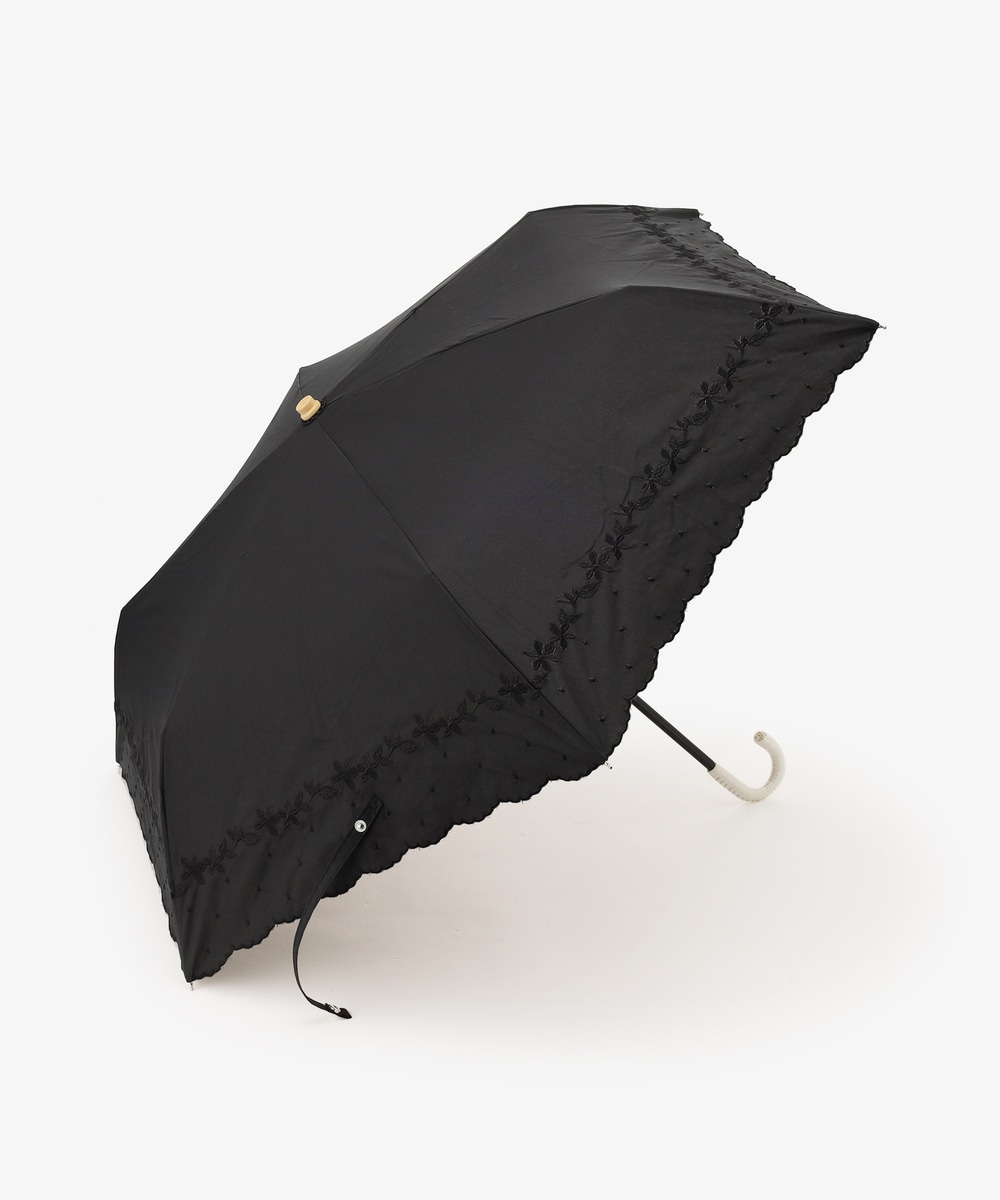日傘（折りたたみ・長傘・晴雨兼用） ヘムフラワー晴雨兼用折りたたみ傘 日傘