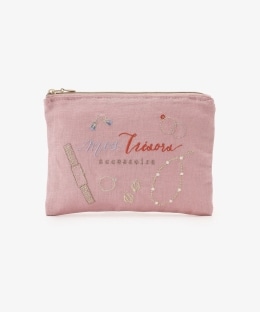 刺繍フラットポーチS