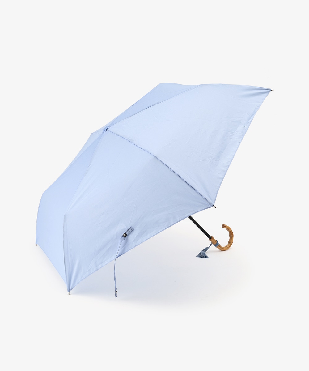 雨傘 タッセル付きバンブーハンドル折りたたみ傘 雨傘