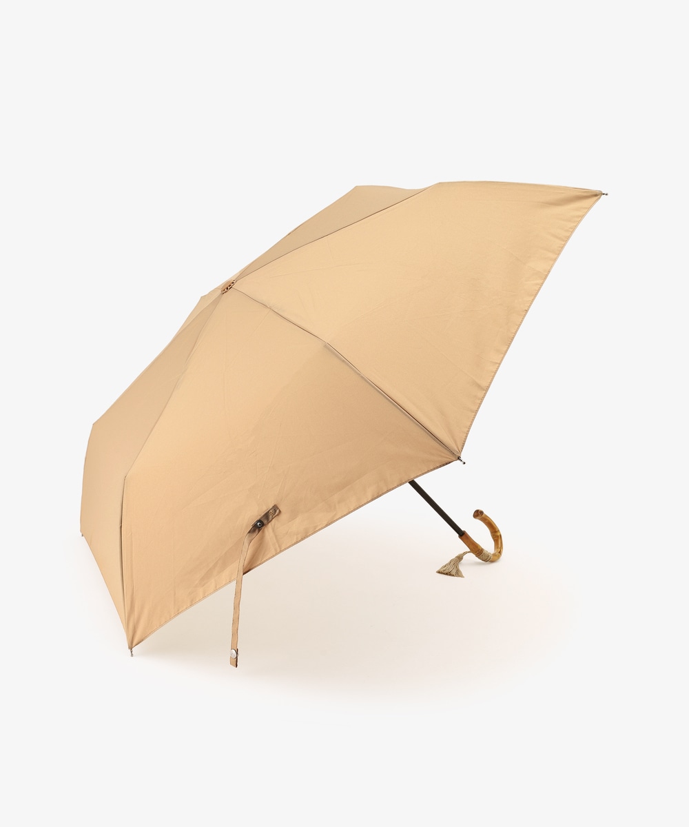 雨傘 タッセル付きバンブーハンドル折りたたみ傘 雨傘