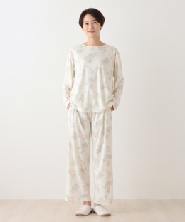 水彩フラワースムースパジャマセット