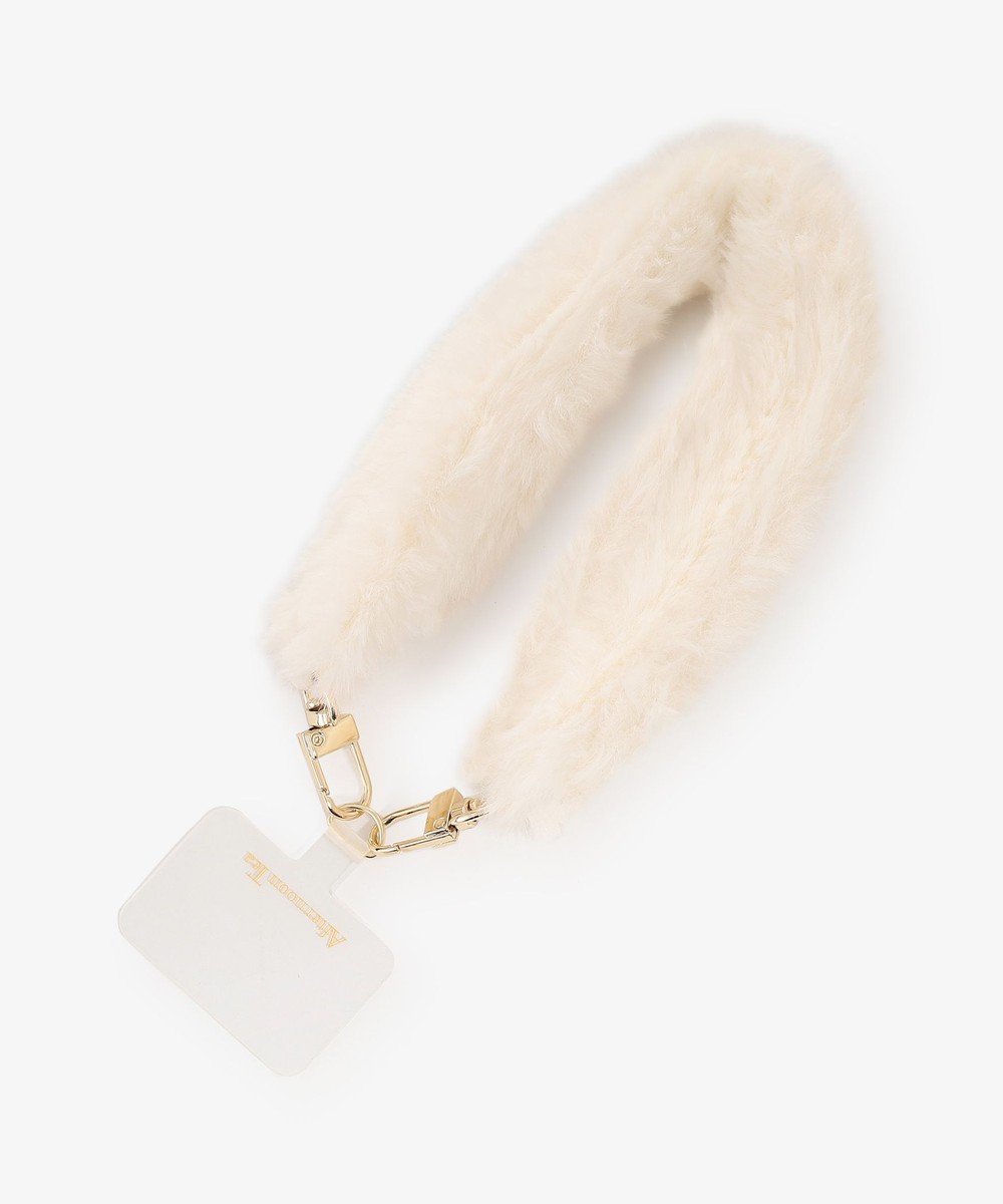 スマホケース・アクセサリー フェイクファースマホハンドストラップ