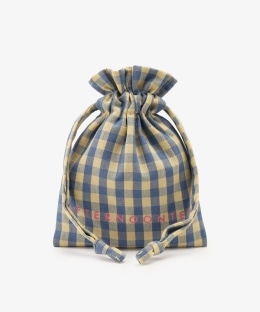ギンガムチェック巾着ポーチ