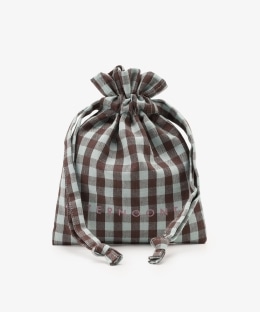 ギンガムチェック巾着ポーチ