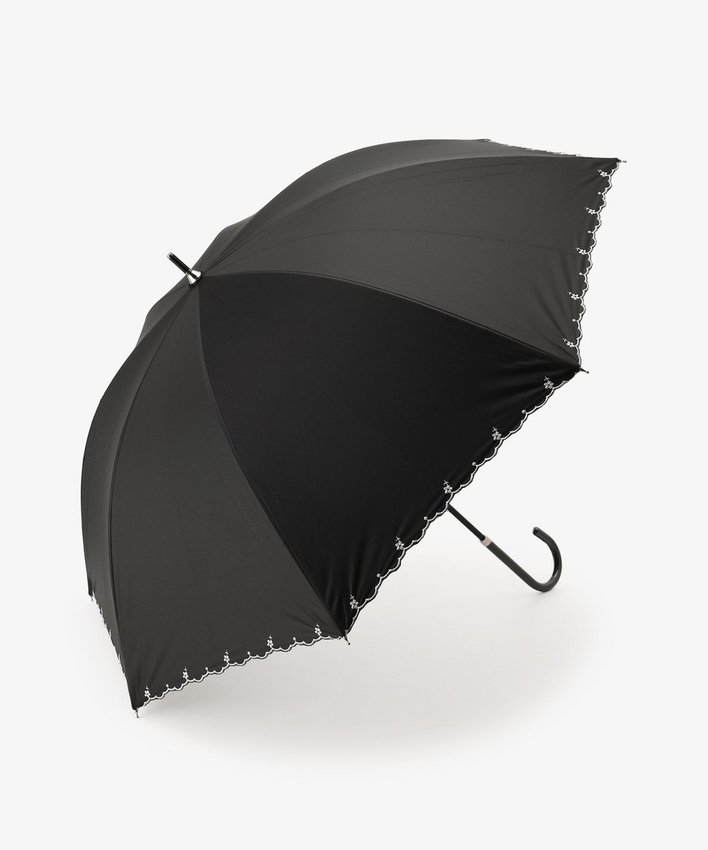 日傘（折りたたみ・長傘・晴雨兼用） スカラップフラワー刺繍晴雨兼用長傘 日傘