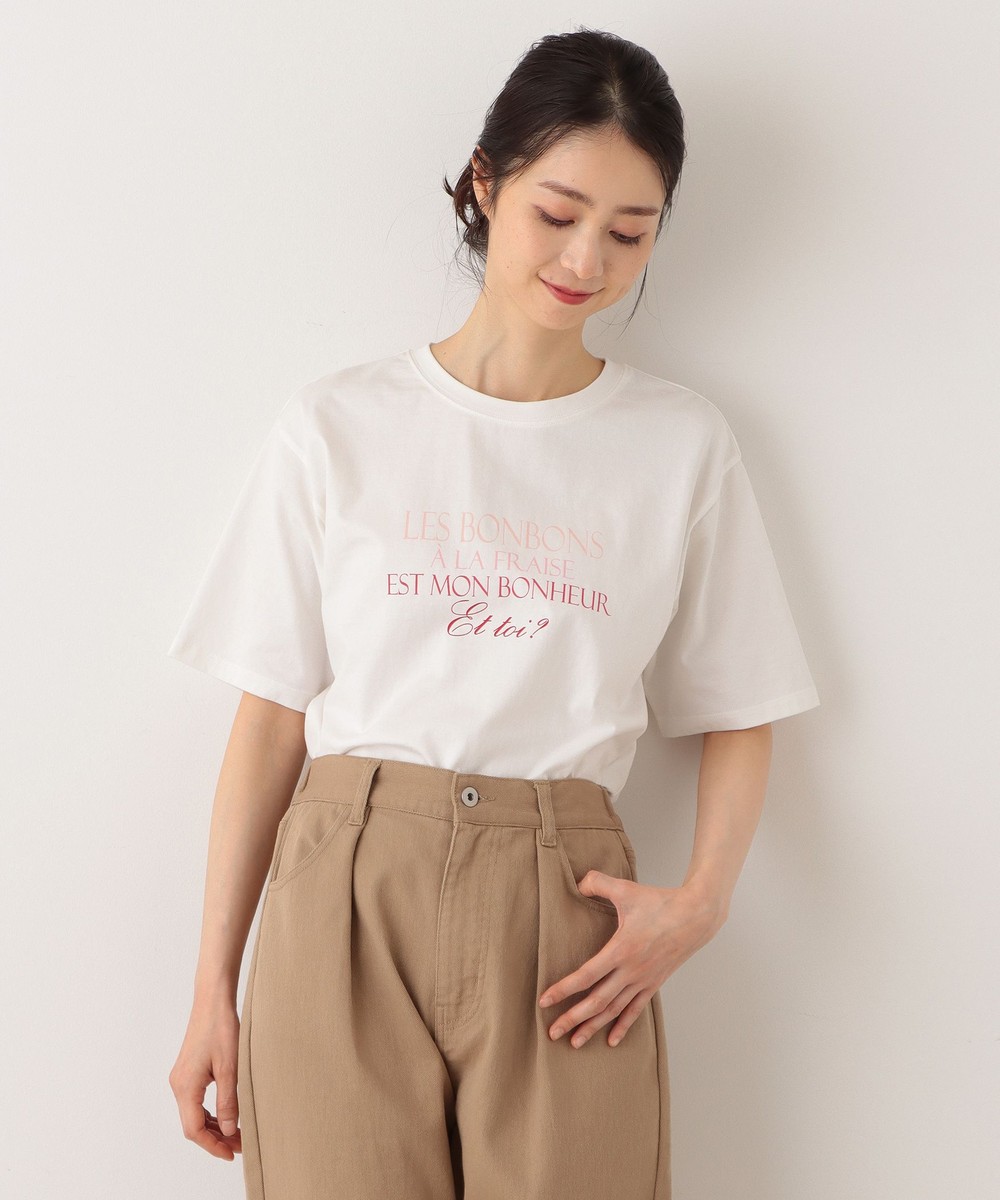 Tシャツ・カットソー MON JOURNALプリントTシャツ