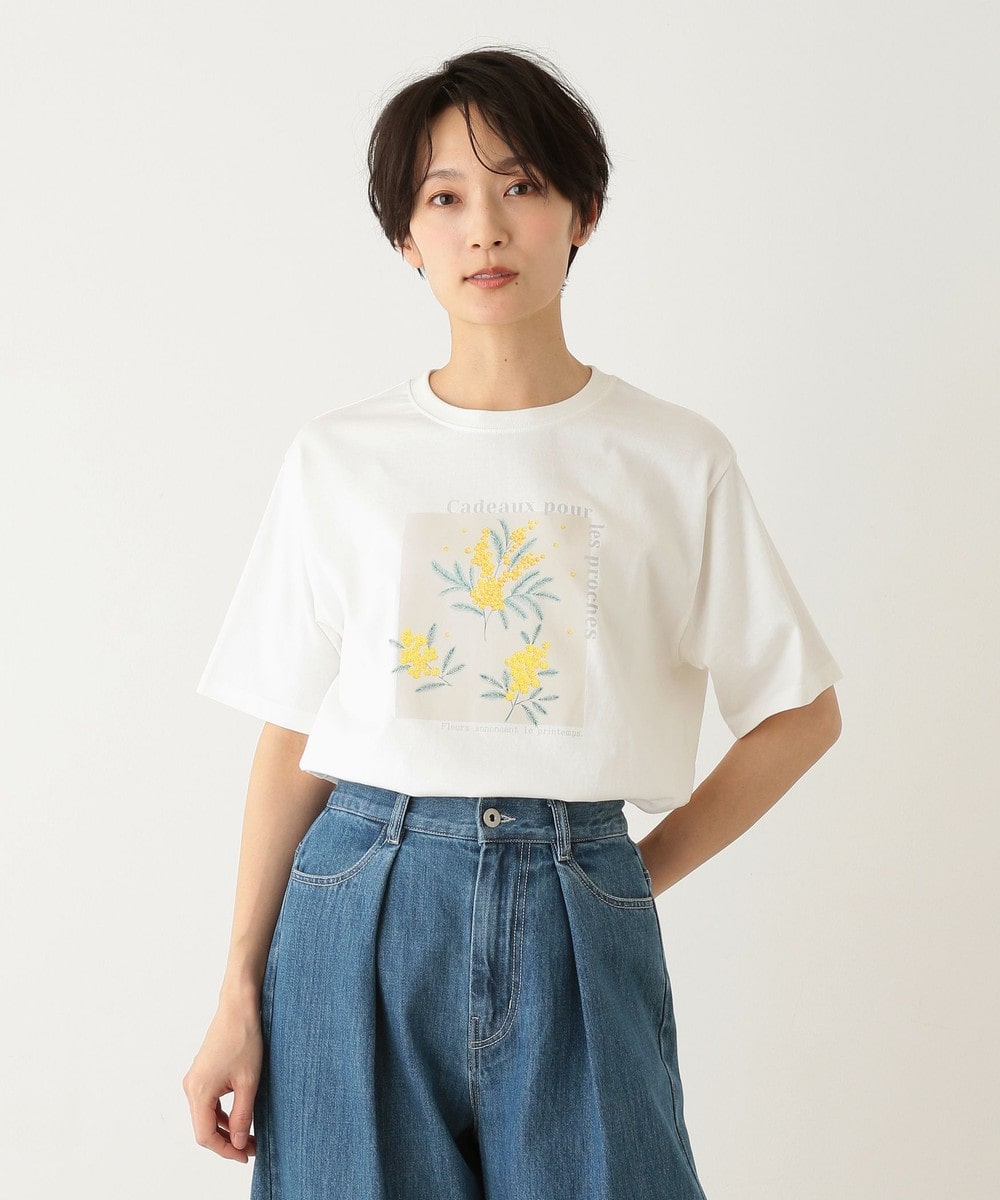 Tシャツ・カットソー フラワーTシャツ/ミモザ