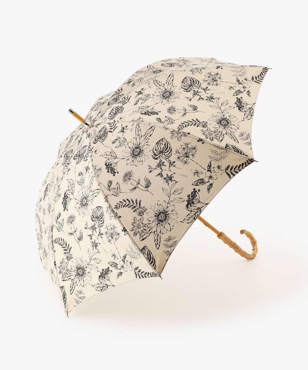 日傘（折りたたみ・長傘・晴雨兼用） ボタニカルバンブーハンドル晴雨兼用長傘 日傘