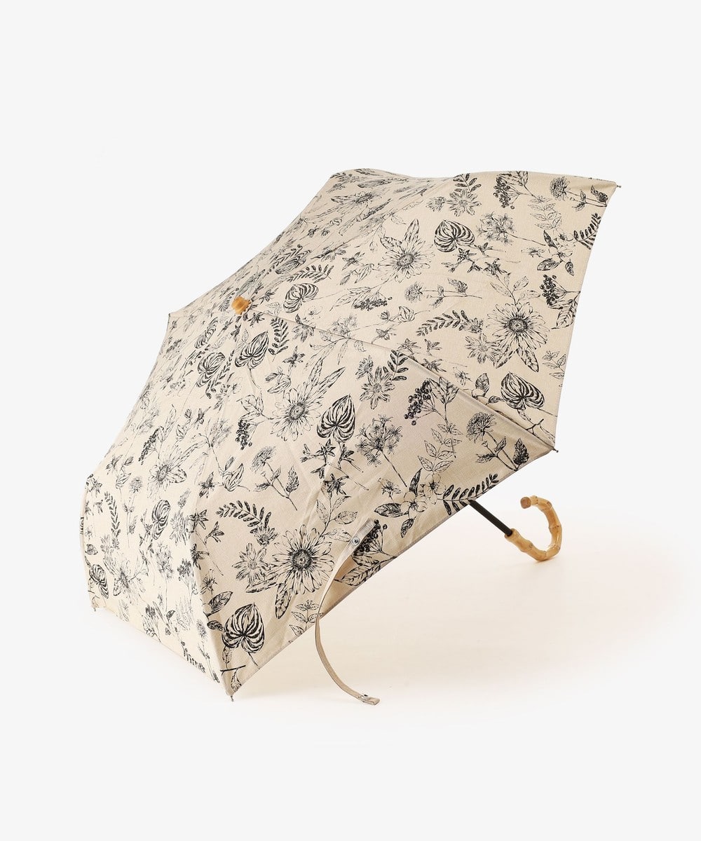 日傘（折りたたみ・長傘・晴雨兼用） ボタニカルバンブーハンドル晴雨兼用折りたたみ傘 日傘