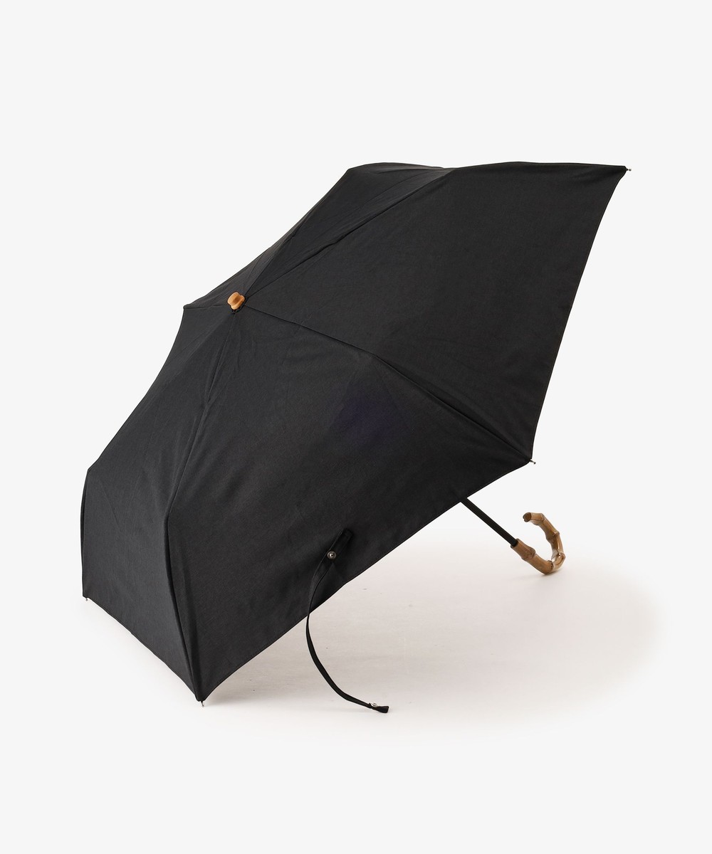 日傘（折りたたみ・長傘・晴雨兼用） プレーンカラーバンブーハンドル晴雨兼用折りたたみ傘 日傘