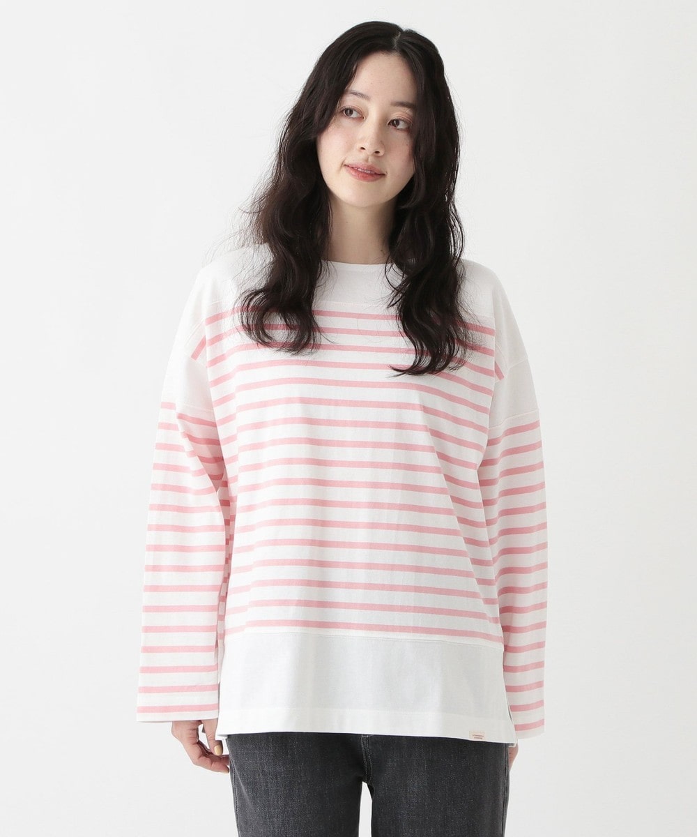 Tシャツ・カットソー MON JOURNALボーダーボートネックプルオーバー