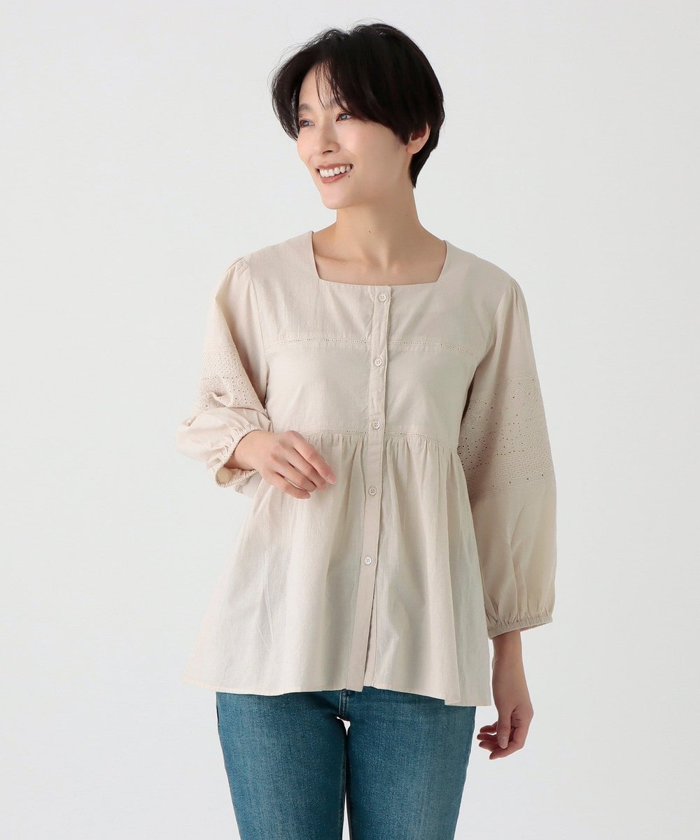 シフリー刺繍ギャザーブラウス | アフタヌーンティー公式通販サイト