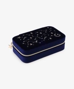 ベロア天体モチーフスクエアジュエリーボックスL