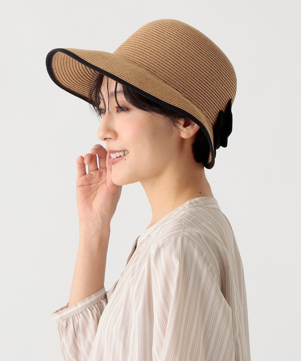 帽子 洗えるリボンバックカットUVハット