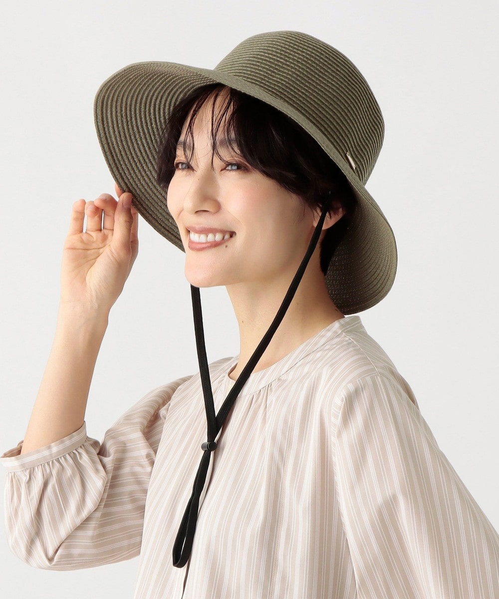 帽子 ステッチ配色ツバ広UVハット