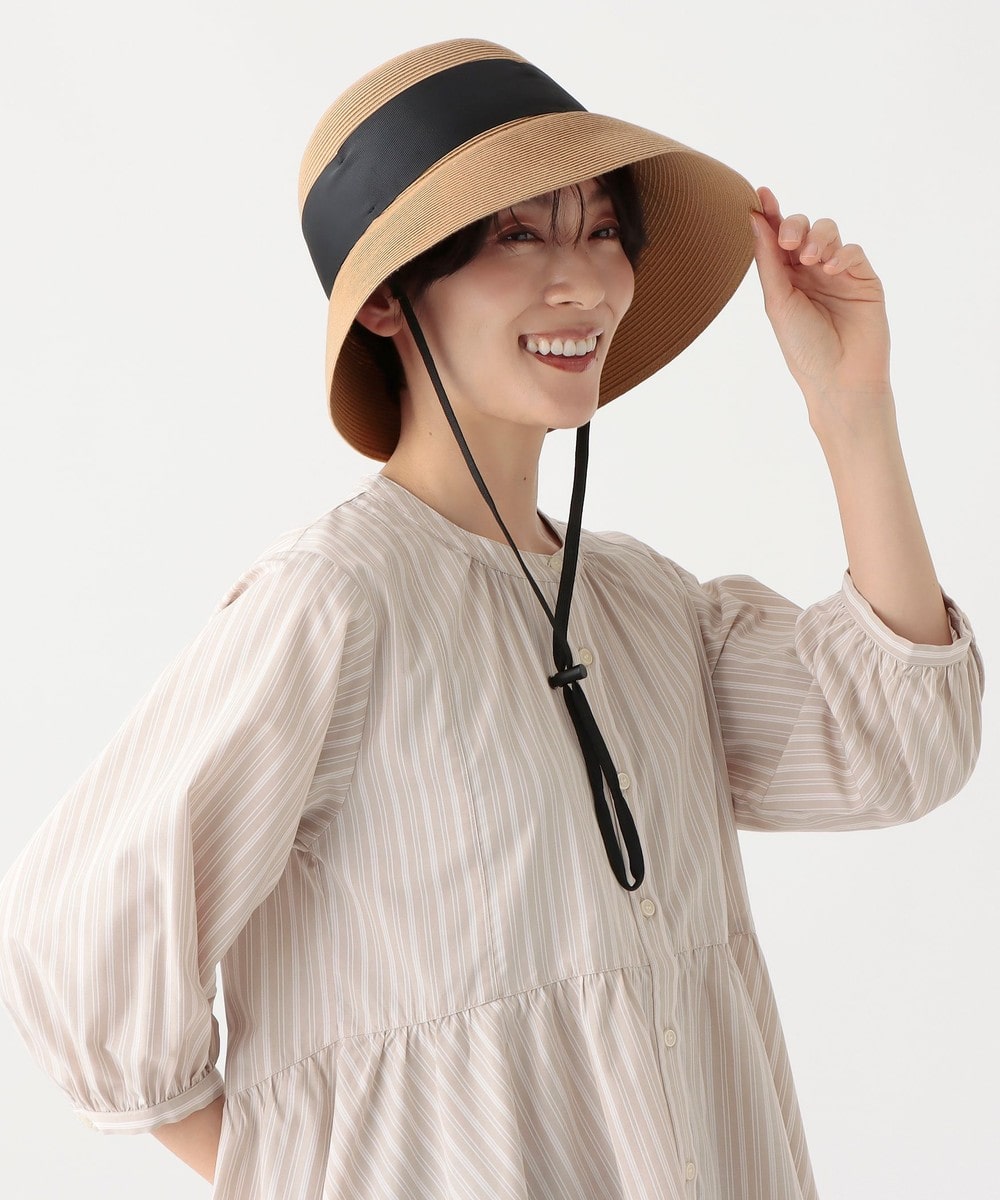 帽子 洗えるリボンチャームUVハット