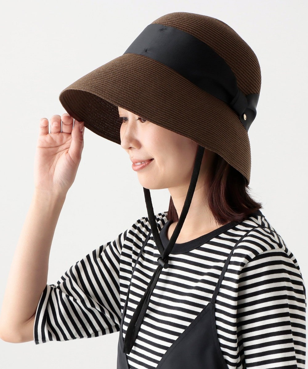 帽子 洗えるリボンチャームUVハット