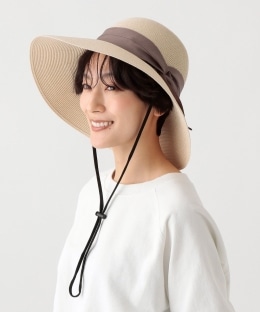 洗えるシンプルリボンUVハット