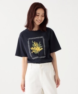 フラワーTシャツ/ミモザ