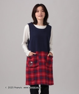 タータンチェック柄あったかチュニックエプロン/PEANUTS/Afternoon Tea Original Tartans