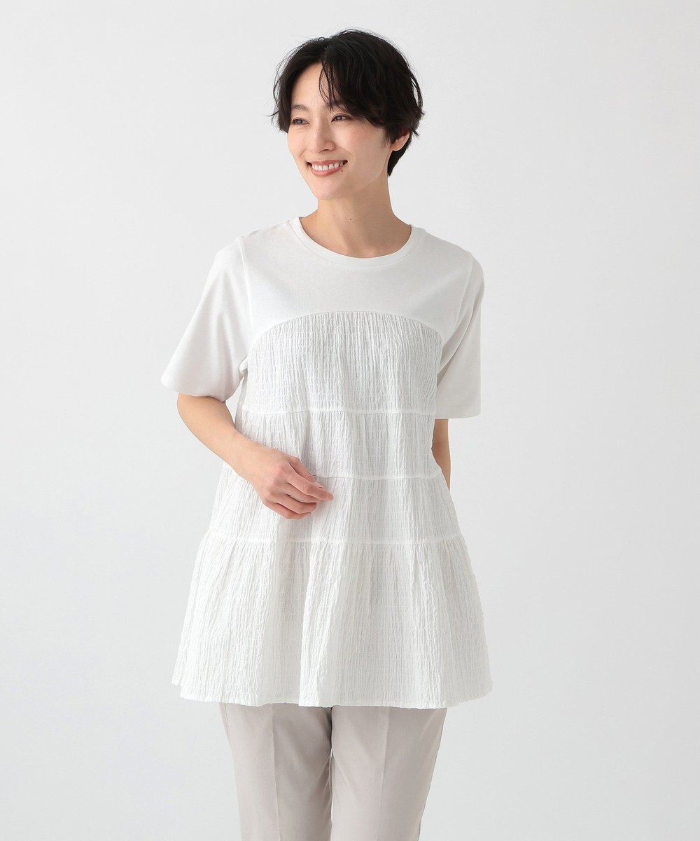 Tシャツ・カットソー ティアードコンビプルオーバー