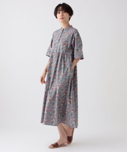 切替ワンピース/リバティプリント