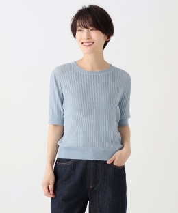 透かし編みフリルプルオーバー