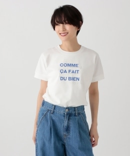 タイポグラフィー箔プリントフレンチTシャツ