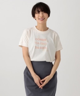 タイポグラフィー箔プリントフレンチTシャツ