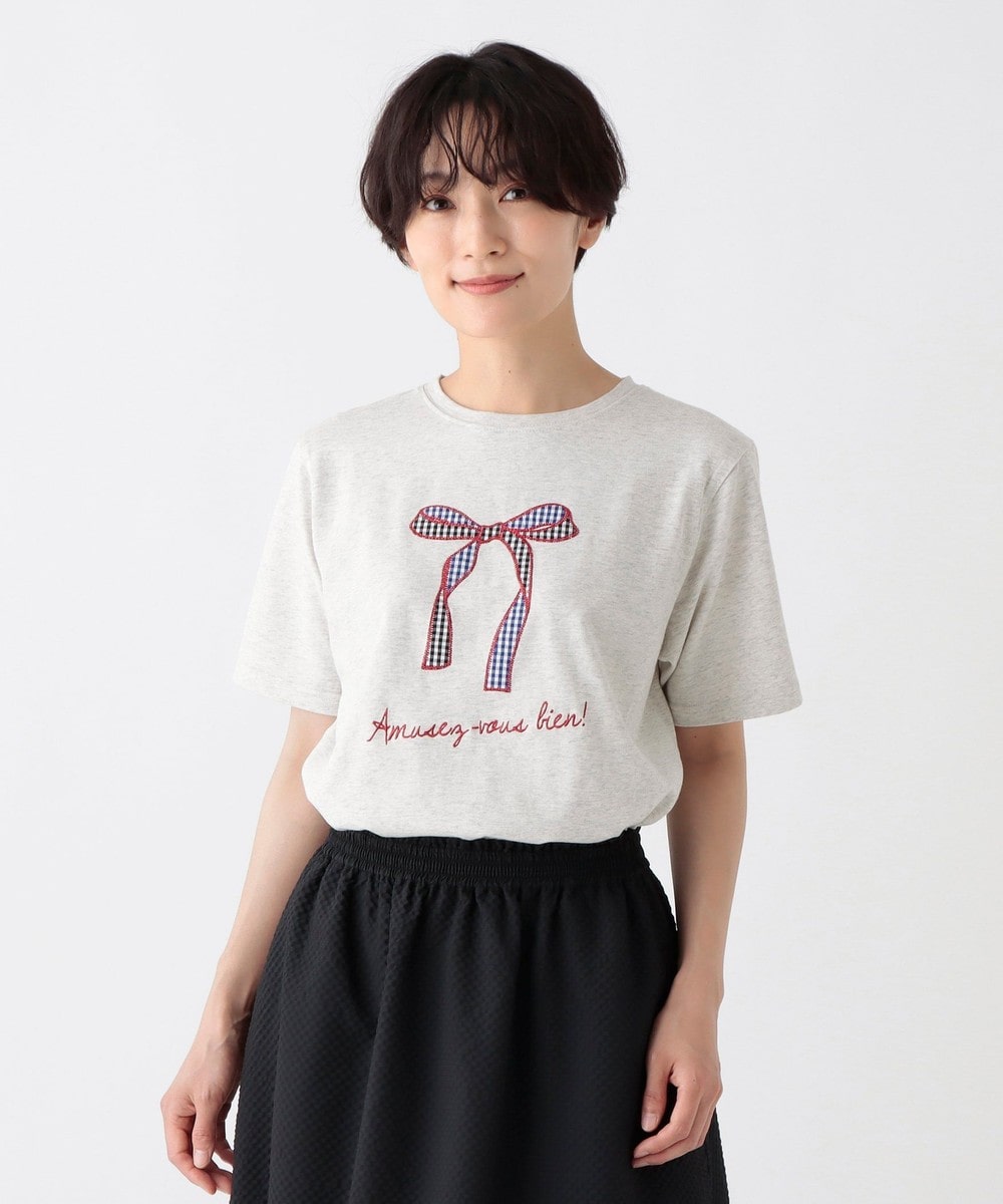 Tシャツ・カットソー リボンパッチワークTシャツ